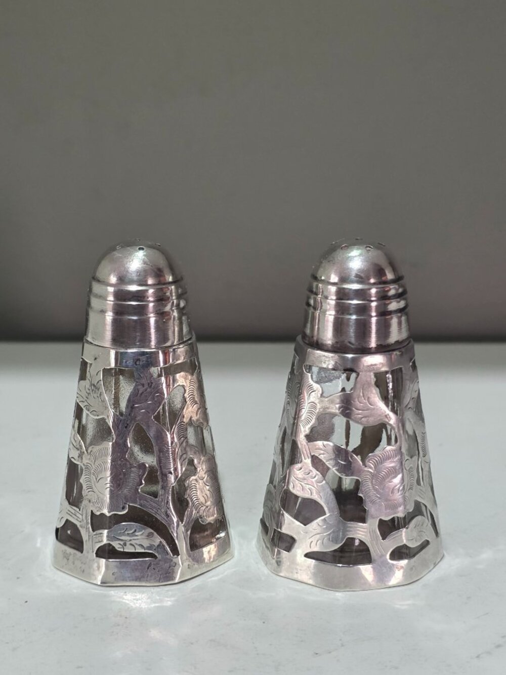 Vintage Mexican Sterling Silver Salt & Pepper Shakers